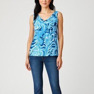 Lilly Pulitzer XS - Small Blue Florin Flora Reversible Sleeveless Tank Top